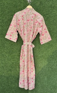 Robe décontractée pour femmes, kimono en coton 100% écologique, impression numérique, haute qualité, longueur cheville, tenue de plage, taille unique - Product Image 3