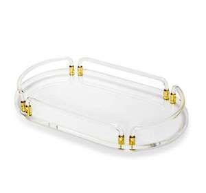 Stylish Acrylic Display Serving Storage <b>Tray</b> For Tea Coffee Breakfast Modern Crystal Lucite <b>Tray</b> For Home & Coffee <b>Table</b> Decor - Product Image 2