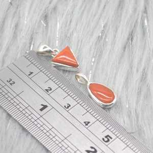 Colgante de plata con coral rojo, delicado colgante de piedras preciosas, joyería hecha a mano, colgante de plata de ley para mujer - Product Image 4