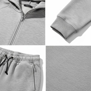 Custom Logo Men <b>Zip</b> <b>Up</b> Hoodie Tracksuit Set Cotton Sweat Suit OEM ODM Unisex Jogger Set Wholesale Sportswear Manufacturer - Product Image 5