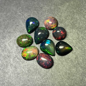Ethiopian Black Opal Mix Cabochon <b>Stone</b>, 100% Natural Multi <b>Fire</b> Opal Gemstone, Loose Opal Mix Size <b>Stone</b> For Making Jewelry - Product Image 3