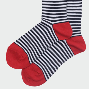 Calcetines Deportivos a Rayas Harry Johnson Production, Color Azul Marino, Blanco y Rojo en la Punta, Tejidos, Transpirables, Casuales, para Adultos, Corte Regular, 2026 - Product Image 5