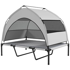 "Oxford Fabric XL Dog <b>Bed</b> with Removable Canopy & Cooling <b>Pad</b> for Pets (42" X 30" X 37")" - Product Image 1