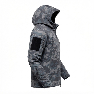 Unisex Winter Waterproof Long Soft Shell <b>Jacket</b> Breathable Polyester Fleece <b>Mandarin</b> <b>Collar</b> Zipper Design for Outdoor Use - Product Image 3