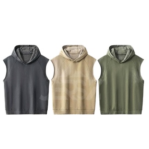 Débardeur Homme Décontracté Brodé Style Délavé Sans Manches Sport Hiver Streetwear Respirant Coupe Oversize avec Poches - Product Image 1