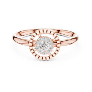 A Concentric <b>Circle</b> Cocktail Minimalist Round Cut Diamond Women's 14k Solid Gold <b>Ring</b> For Gift Engagement Anniversary Wedding - Product Image 6