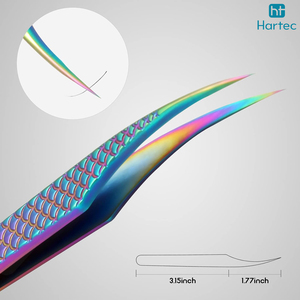 Pointed Grafted Tweezers For Women, High Precision Salons Uses Straight Curved Shape Multi Color Eyelash Extension Tweezers - Product Image 5