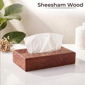 Boîte à mouchoirs et étui à serviettes en bois vintage, distributeur de mouchoirs rustique fait main avec recharge facile pour usage domestique et hôtelier - Product Image 3