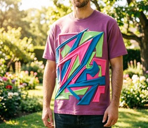 T-shirt pour homme en coton lourd à coupe classique, effet délavé vintage, séchage rapide - Product Image 6