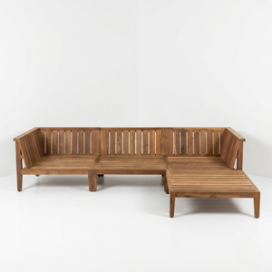 Garden Sofas Teak Wood Patio Sofa Modular Sectional Outdoor Couch Set Weatherproof Exterior Wood <b>Settee</b> Deep Seating <b>Cushions</b> - Product Image 1