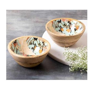 Tazón de Madera con Diseño Esmaltado, Ecológico, Duradero y Ligero para una Presentación Elegante en la Mesa, Decoración Contemporánea para el Hogar - Product Image 1
