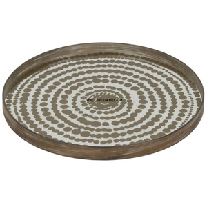 Luxury Gold Aluminum Serving Tray Dishes & <b>Plates</b> Round Modern <b>Decorative</b> <b>Plate</b> For Tea Coffee & Dining Table Hotel Centerpiece - Product Image 5