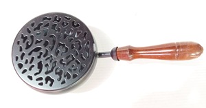 Brûleur d'encens arabe traditionnel haut de gamme, résistant à la chaleur, avec poignée en bois, support en métal pour charbon de bois, pour Oud, encens de temple, écologique - Product Image 3