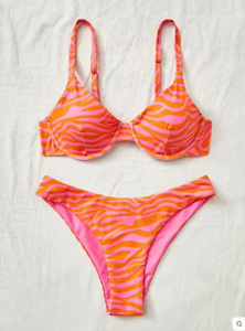 Women Solid <b>Bikini</b> Set Crossed Halter Triangle Bra <b>Push</b> <b>up</b> <b>Top</b> Cheeky Bottoms Two Piece Swimwear Quick Dry Seamless Spandex - Product Image 5