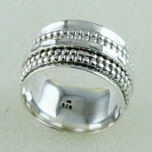 Wostu — bague Spinner en argent massif 925, anneau à Spinner fait à la main en inde, 5 bandes - Product Image 2