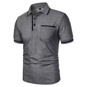 Camiseta de Verano para Hombre, de Manga Corta, Transpirable, de Color Sólido, Ligera, Estilo Polo, Moderna, Holgada, con Bolsillos - Product Image 5