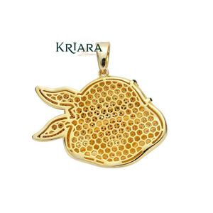 Colgante de Cabeza de Toro con Diamantes Cultivados en Laboratorio, Joyería Hip Hop para Hombre en Oro y Plata - Product Image 3