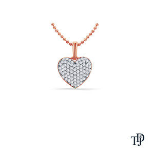 Pendentif Cœur en Or 10K Pavé de Diamants (Naturels) avec Pierre Ronde Brillant de 0,40 ct, Sertie à Griffes – Vente en Gros et Détail OEM - Product Image 1