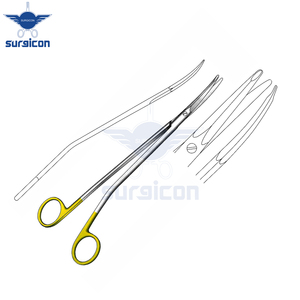 Ciseaux Gorney-Freeman 23 cm (9 pouces) courbés pour lifting du visage, ciseaux chirurgicaux en carbure de tungstène TC Gold, acier inoxydable - Product Image 5