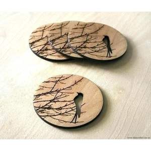 RR ENTERPRISES Posavasos de Madera para Vasos de Jugo Modelo RR202513487-Mats & Pads - Product Image 4