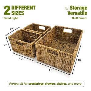 Set of 3 Stackable Seagrass <b>Baskets</b> Handmade <b>Storage</b> <b>Basket</b> Wholesale eco-friendly Made in Viet Nam - Product Image 2