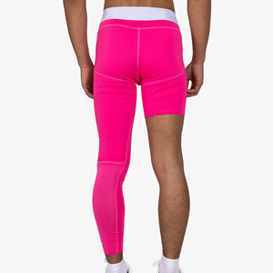 Custom Wholesale <b>Mens</b> Fitness Wear One-Leg <b>Compression</b> <b>Tights</b> Elastic Waist Anti-Bacterial Breathable Quick Dry - Product Image 6