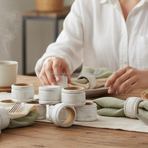 Anillos de Servilleta de Madera de Primera Calidad, Más Vendidos, Decoración de Mesa Ecológica para el Hogar, Cocina y Comedor - Product Image 4