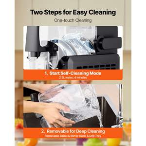 5-Preset Programs 2.6L/88oz Home Slushie <b>Maker</b> Self-Cleaning Frozen Drink Machine Margaritas <b>Milkshakes</b> More No Ice Needed Model - Product Image 6
