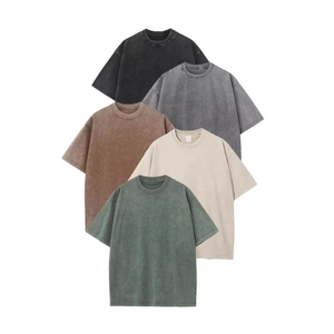 Heavy Weight 100% Cotton Solid Knitted Eco-Friendly Breathable Quick Dry O-Neck Digital Print Custom Logo Front Casual Oversized - Product Image 3