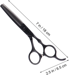 Professional Stainless Steel Barber Hair Cutting Salon Beauty Foldable Right-Handed Black <b>Beard</b> Thinning Scissors Sharp Rubber - Product Image 3
