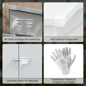 "Easy Assembly Metal <b>Shed</b> with PVC <b>Panels</b> FSC Certified Rodent & Waterproof <b>Wood</b> & Alloy Frame" - Product Image 4