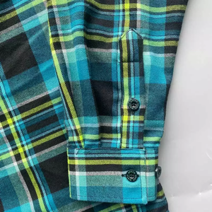 Chemise en flanelle à manches longues pour homme, décontractée, 100% coton, brossée, douce, à carreaux, col rabattu - Product Image 5