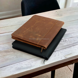 Tùy chỉnh OEM chất lượng cao chính hãng da cổ điển di động điều hành kinh doanh du lịch danh mục đầu tư văn phòng hội nghị thư mục tập tin - Product Image 5