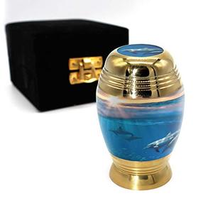 Decorative Brass <b>Keepsake</b> Ash Urn Funeral <b>Memorial</b> Container Featuring Polished Exterior And Premium Artistic Appeal - Product Image 4