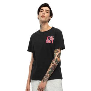 เสื้อยืดสีดำโอเวอร์ไซส์สำหรับผู้ชายเสื้อยืดสีดำพิมพ์ลายโลโก้ออกแบบได้ตามต้องการ - Product Image 5