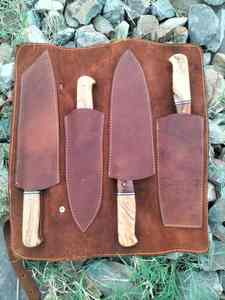 Ensemble de couteaux de cuisine professionnels forgés à Damas, manche personnalisé, design de bloc imprimé OEM, compatible lave-vaisselle, écologique - Product Image 2