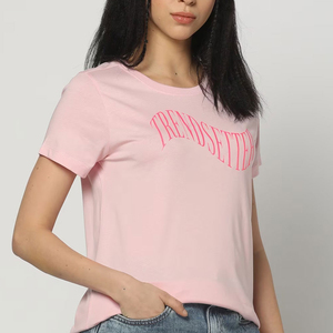 Camisetas cómodas de manga corta para mujer, camiseta deportiva de algodón, corte holgado y manga corta con estampado transpirable. - Product Image 5
