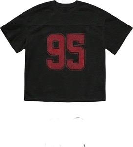 Camiseta de malla con hombros caídos, camiseta de malla de media manga, camiseta de malla de manga corta, camiseta de malla de manga larga, camiseta de malla estilo streetwear - Product Image 1