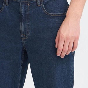 <b>Men</b> Slim Fit Denim <b>Jeans</b> High Quality Cotton Solid Pattern Breathable Mid Waist Straight Style Casual Pants <b>for</b> Summer Winter - Product Image 3