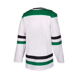 Camiseta de Hockey sobre Hielo Sublimada Personalizada para Hombre, Blanca, Verde y Negra, con Rayas, Manga Larga, Absorbente de Humedad, Corte Regular, Ropa Deportiva para Adultos - Product Image 6