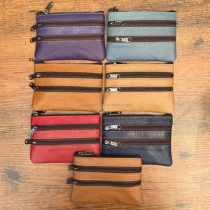 Monedero delgado de cuero reciclado de colores para mujer y niña, monedero con cremallera, monedero para mujer, monedero, carteras - Product Image 5