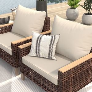Ensemble de canapés en rotin pour patio 7 places avec coussins épais de 4 pouces et design ajouré - Product Image 6