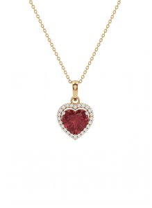 Collier en forme de cœur avec pendentif en cristal et diamants ronds, à porter tous les jours, diamants naturels et de laboratoire, cadeau romantique - Product Image 2