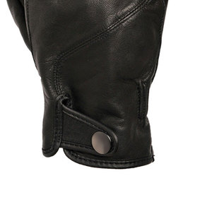 Guantes de Motocicleta de Cuero Negro para Hombre, Guantes de Invierno con Aislamiento Térmico, Cierre de Botón - Product Image 6