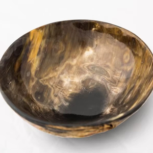 Bol à soupe en corne de bœuf véritable écologique, poli, style animalier, pour la décoration de la maison, vaisselle en corne – Fabricant - Product Image 1