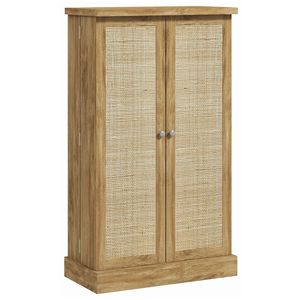 Armadio Dispensa Moderno da Cucina 41 Pollici con 12 Ripiani e 5 Livelli Regolabili in Rattan Naturale - Product Image 1