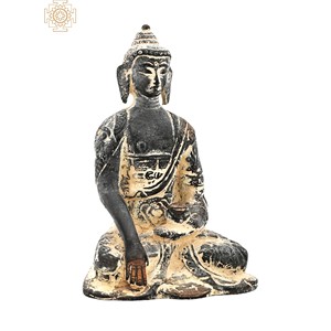 4,0 pulgadas Budista Tibetano Shakyamuni Buda escultura de latón artículo de decoración del hogar - Product Image 2