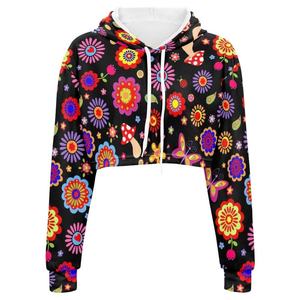 New Casual Latest Design Custom Logo Oversized <b>Crop</b> <b>Top</b> Pullover Sublimation Cropped Hoody Women <b>Crop</b> <b>Top</b> <b>Hoodies</b> - Product Image 4