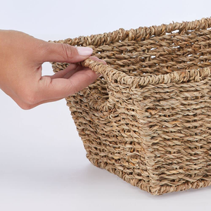 Handmade <b>Seagrass</b> Pantry <b>Storage</b> <b>Basket</b> Woven <b>Storage</b> <b>Baskets</b> for Pantry Kitchen Cabinets, Bathroom, Laundry Room - Product Image 3