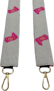 Handmade Lightweight Beaded <b>Bag</b> <b>Strap</b> Colorful Star Embroidery Silver Background Adjustable Shoulder Crossbody <b>Replacement</b> - Product Image 5